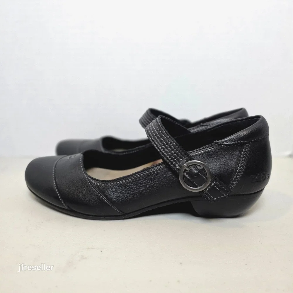Taos Virtue Black Leather Mary Jane Pumps Womens 9 Shoes VIR-13336A EU 40 Strap